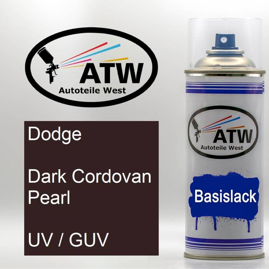 Dodge, Dark Cordovan Pearl, UV / GUV: 400ml Sprühdose, von ATW Autoteile West.